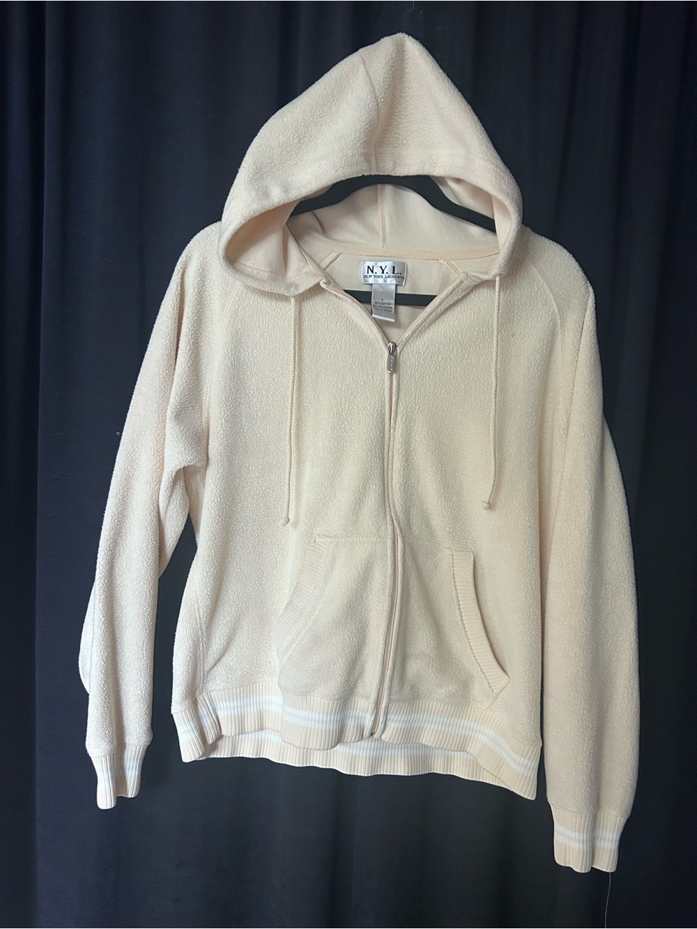 New York Laundry pale yellow Zip-Up Hooded Sweater